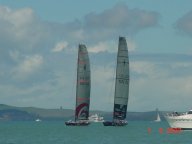 beide Rivale:Team New Zealand und Alinghi