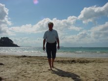 Bernd op het strand.